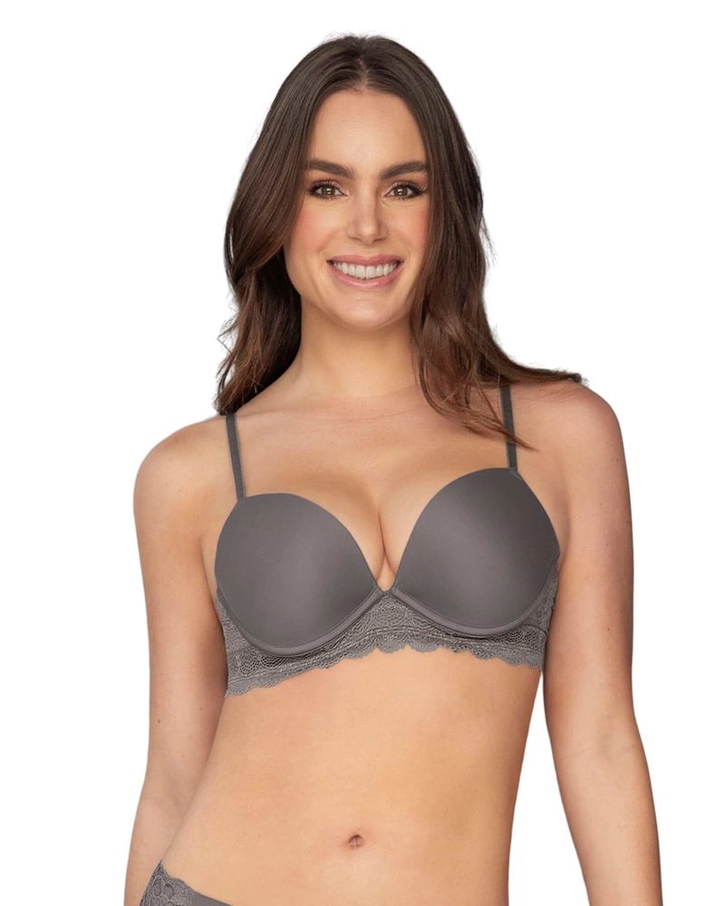 SOSTÉN MUJER LEONISA 11985 BRA DOBLE REALCE PERFECTO GRIS OSCURO - 1