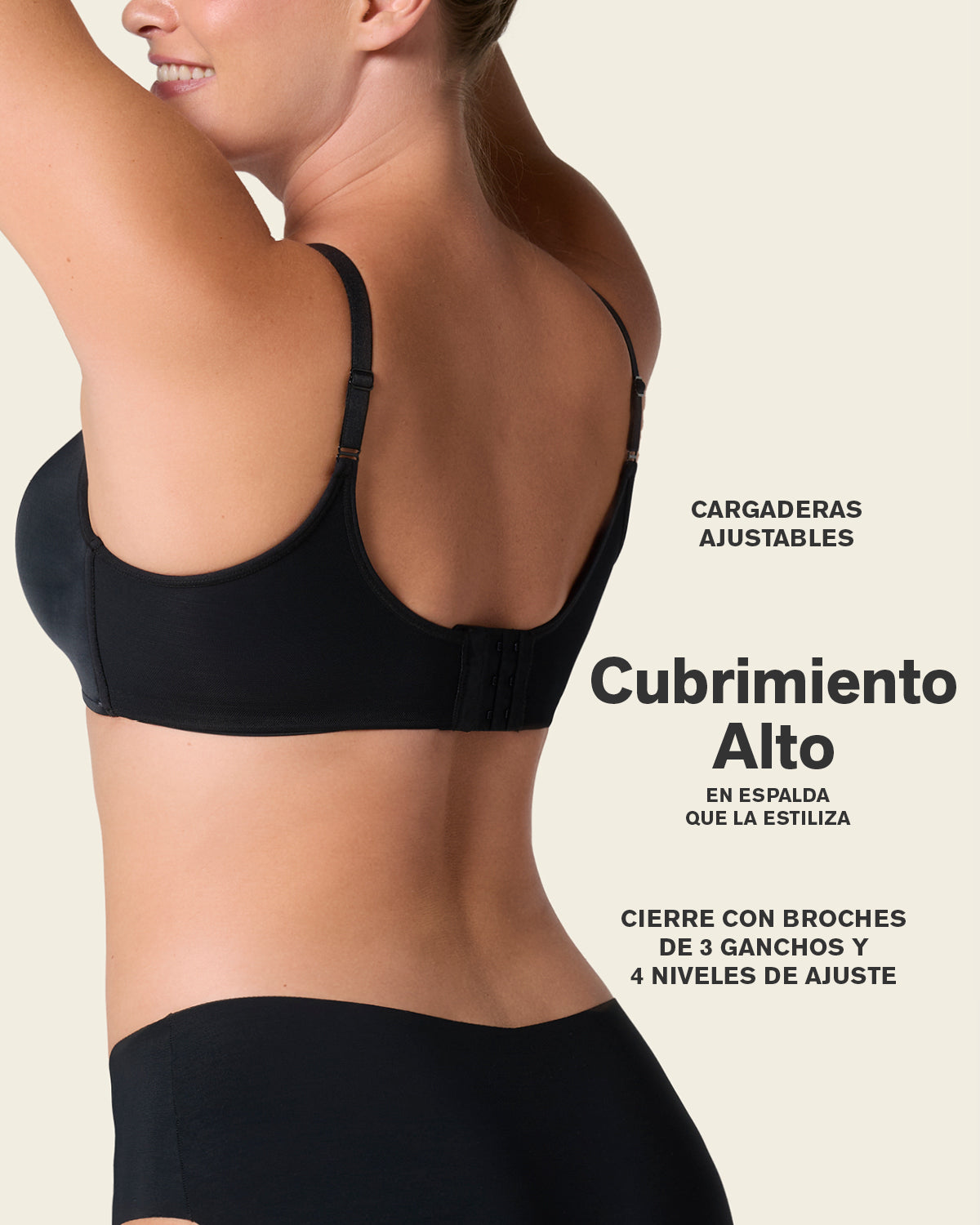 SOSTÉN MUJER LEONISA 91058 SIN ARCO DE REALCE ALTO INCORPORADO MAGICAL BRA NEGRO - 4