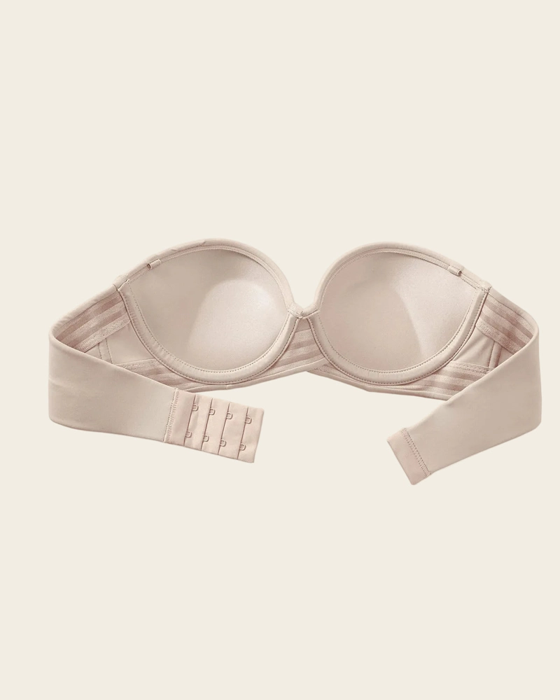 SOSTÉN MUJER LEONISA 11843 STRAPLESS DE DOBLE REALCE QUE AUMENTA DOS TALLAS DE COPA BEIGE - 4