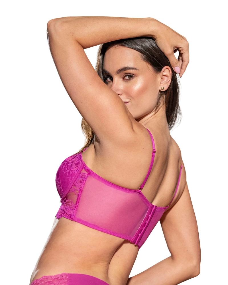 SOSTÉN MUJER LEONISA 11965 TIPO BUSTIER DE REALCE SUAVE FUCSIA - 2