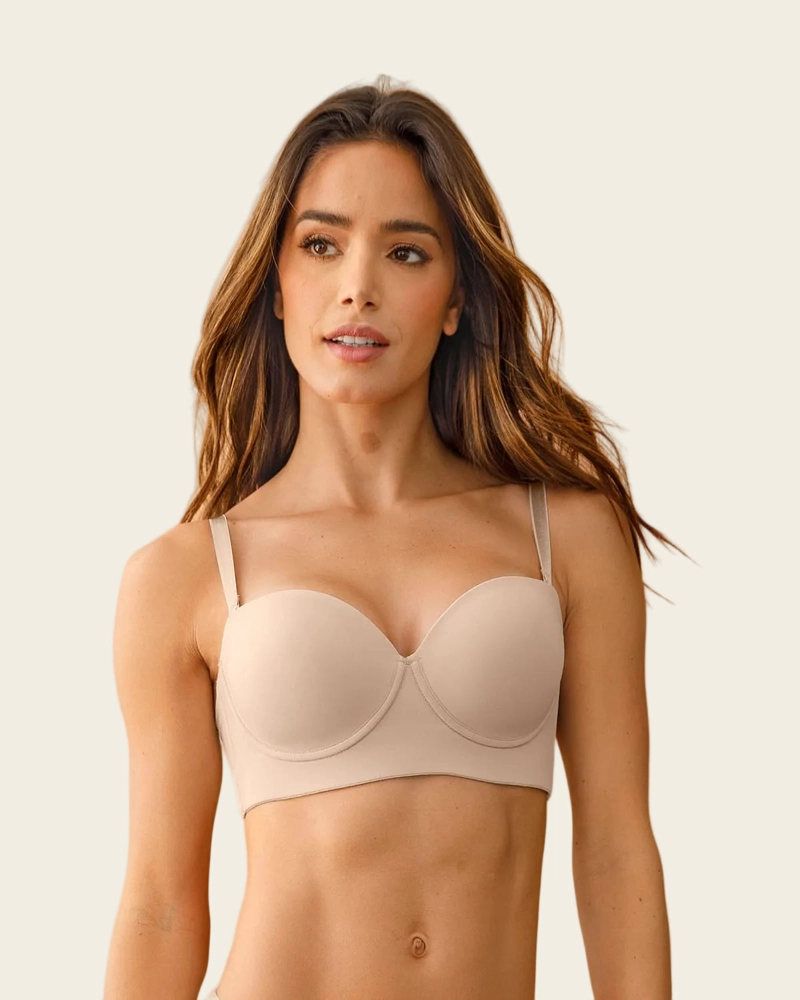 SOSTÉN MUJER LEONISA 71318 STRAPLESS DE REALCE SUAVE BEIGE - 1