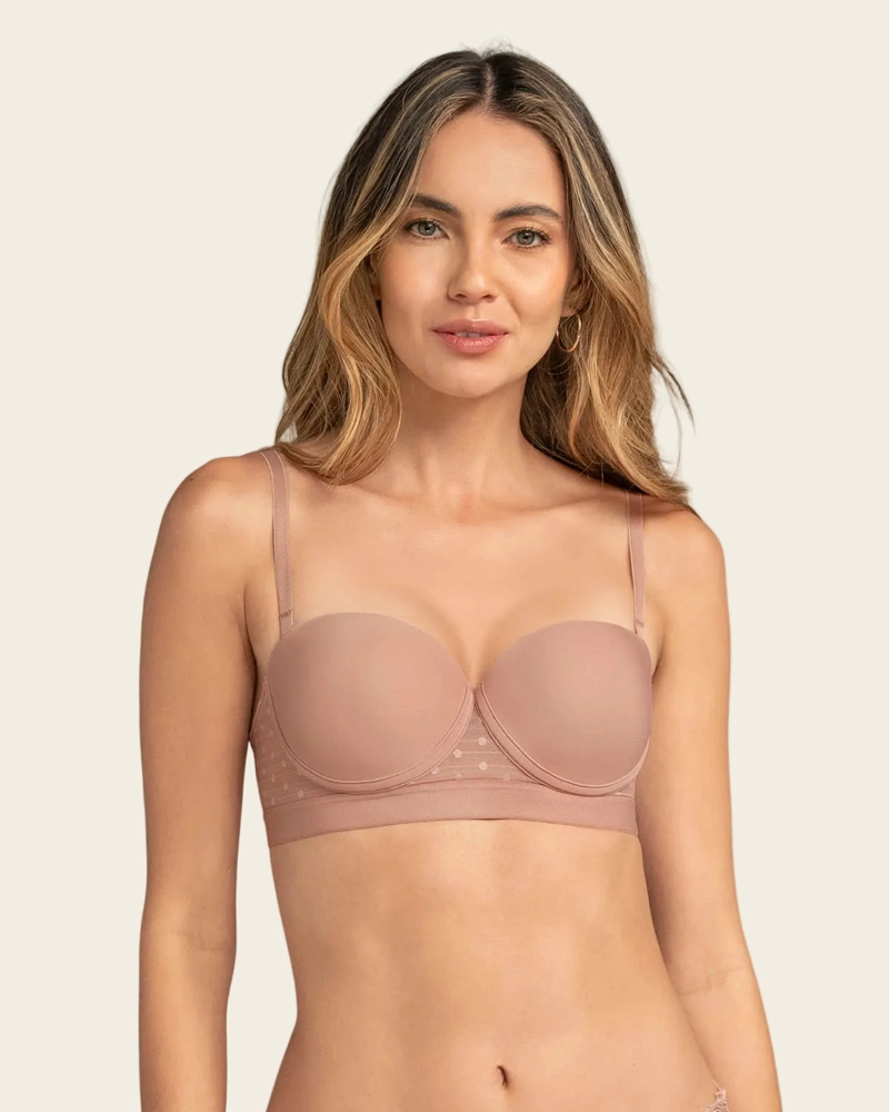 SOSTE N BALCONET CON REALCE MEDIO Y ESPALDA EN TUL 011898 ROSA - 1