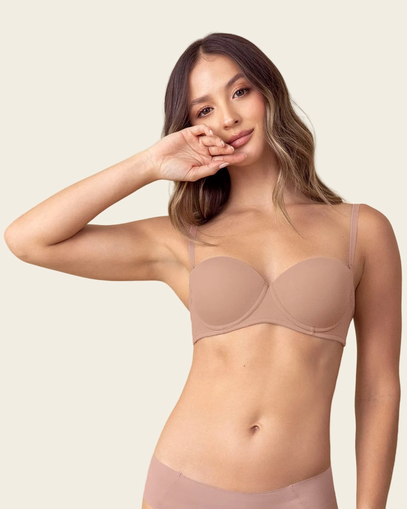 SOSTÉN MUJER LEONISA 61308 STRAPLESS CON REALCE INCORPORADO ROSA - 1