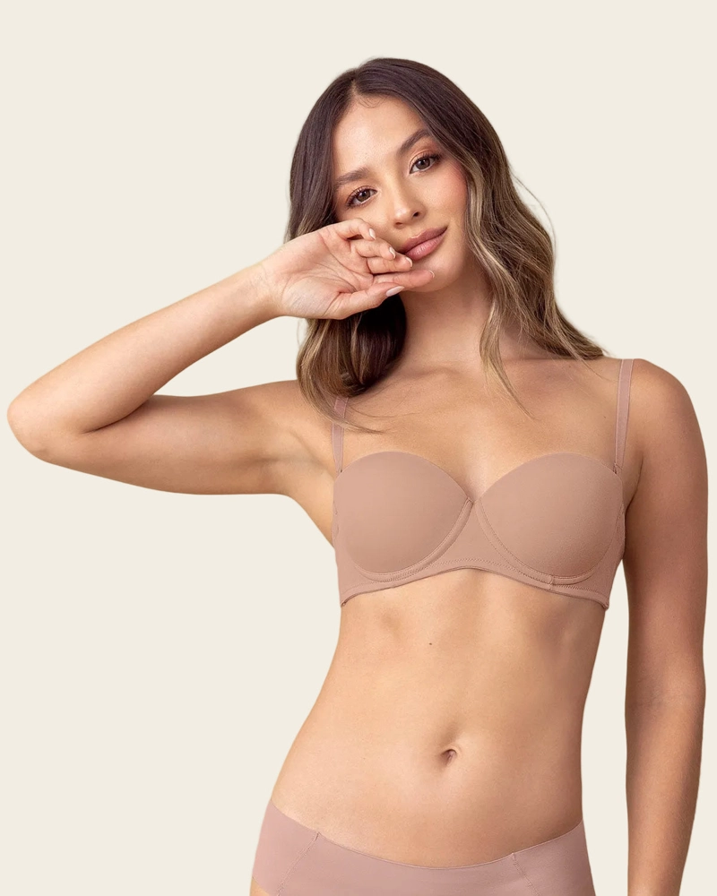 SOSTÉN MUJER LEONISA 61308 STRAPLESS CON REALCE INCORPORADO ROSA - 1