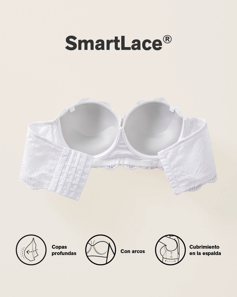 SOSTÉN MUJER LEONISA 11877 BALCONET REALCE ALTO MÁXIMO CUBRIMIENTO DE ESPALDA SPECIAL FIT BLANCO - 4