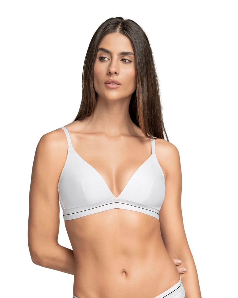 SOSTÉN MUJER LEONISA 91099 TRIANGULAR EN ALGODÓN LIVIANO Y CÓMODO BLANCO - 1