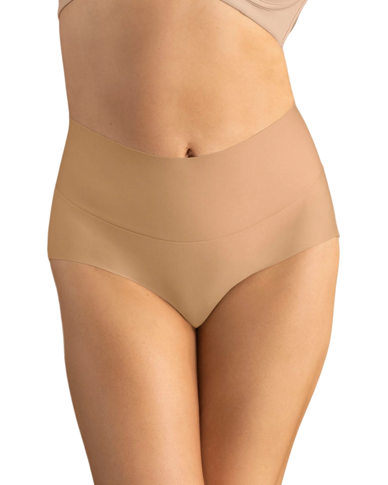 CALZÓN MUJER LEONISA 92045 CLÁSICO TIRO ALTO CONTROL FUERTE DE ABDOMEN CAFÉ MEDIO - 1