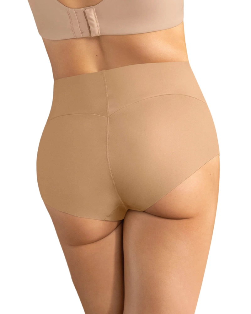 CALZÓN MUJER LEONISA 92045 CLÁSICO TIRO ALTO CONTROL FUERTE DE ABDOMEN CAFÉ MEDIO - 2