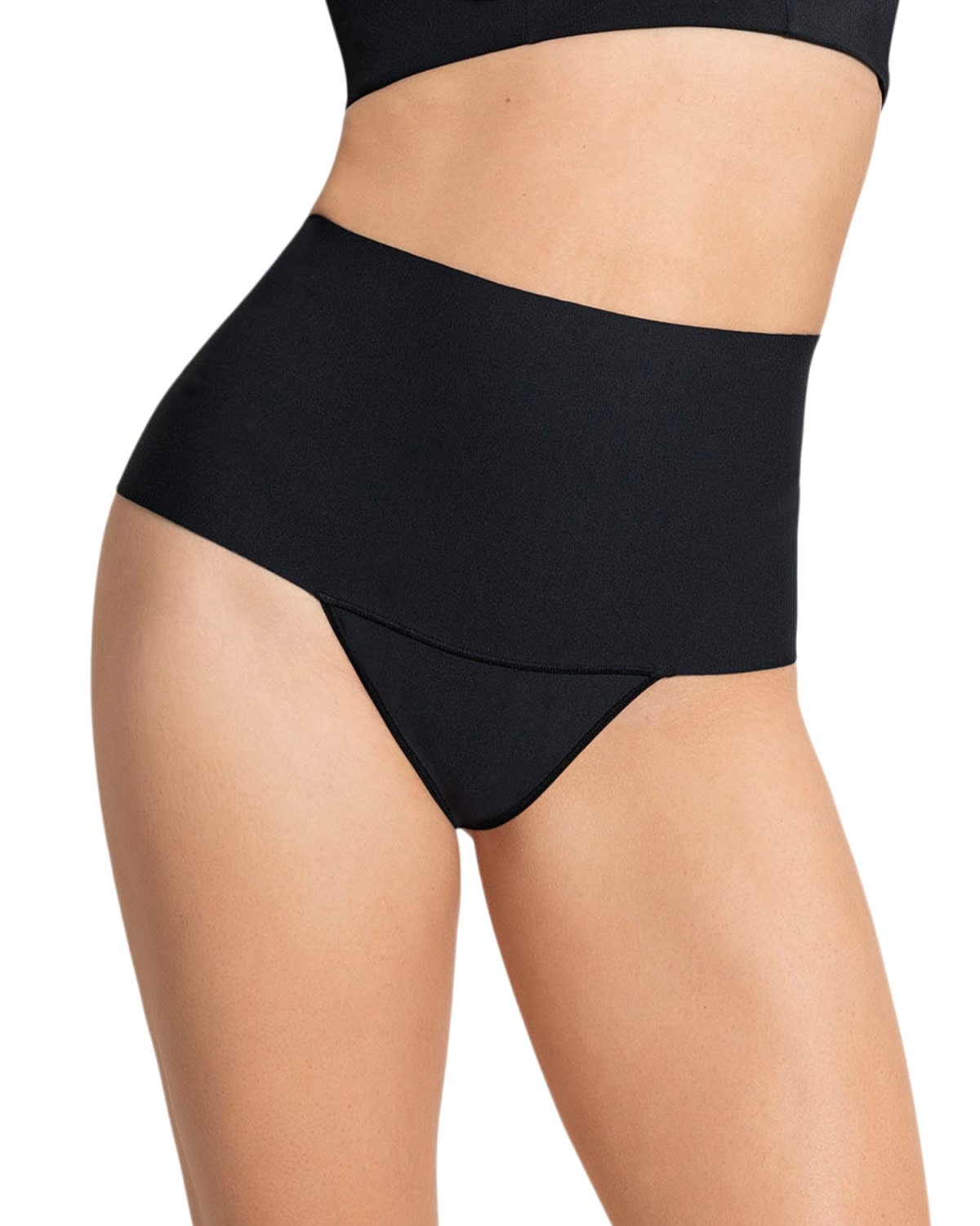 CALZÓN FAJA MUJER LEONISA 92046 COLALESS CON FAJÓN ANCHO CONTROL FUERTE TIRO ALTO NEGRO - 1