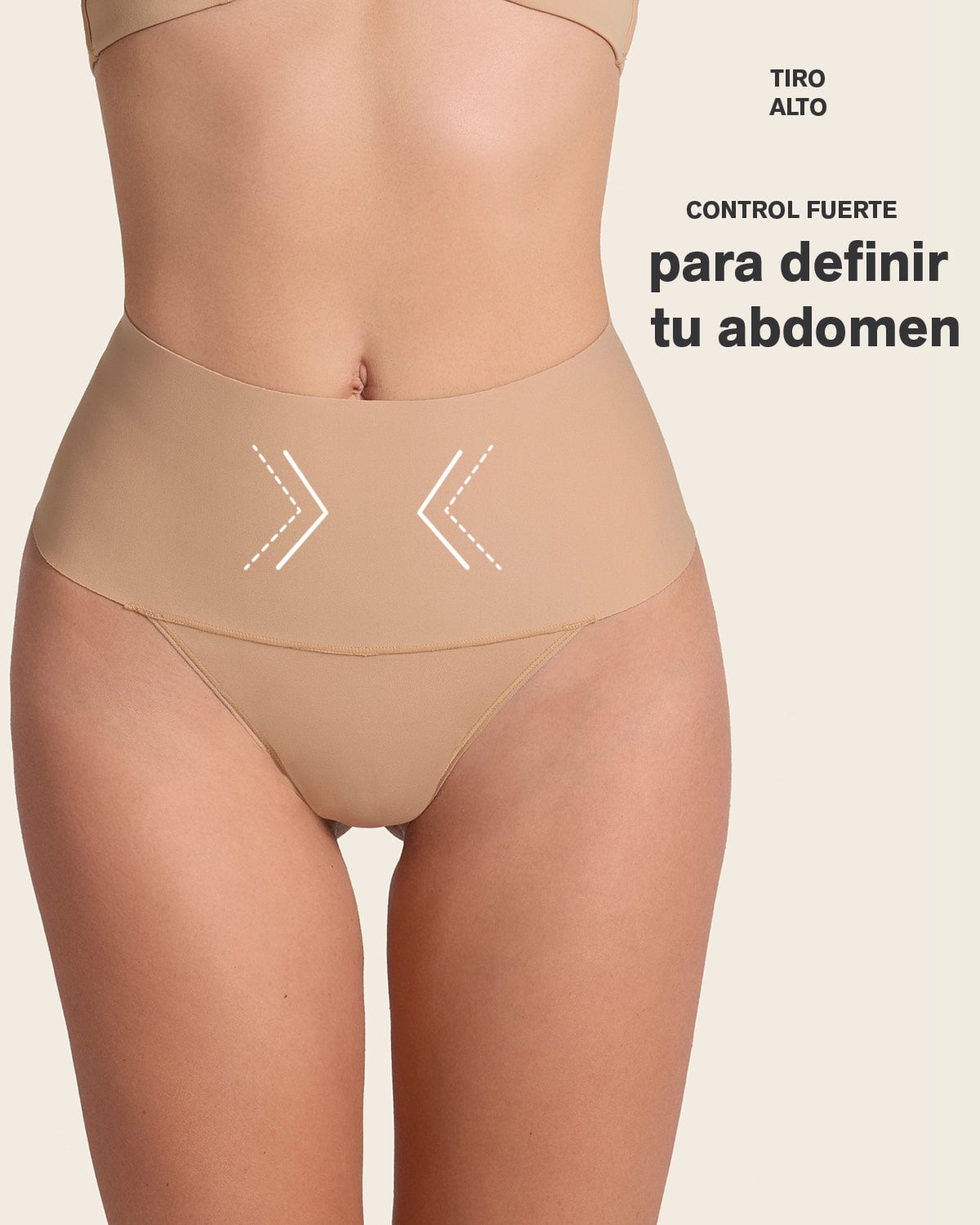 CALZON FAJA COLALESS CON FAJON ANCHO DE CONTROL FUERTE TIRO ALTO 092046 CAFE MEDIO - 3