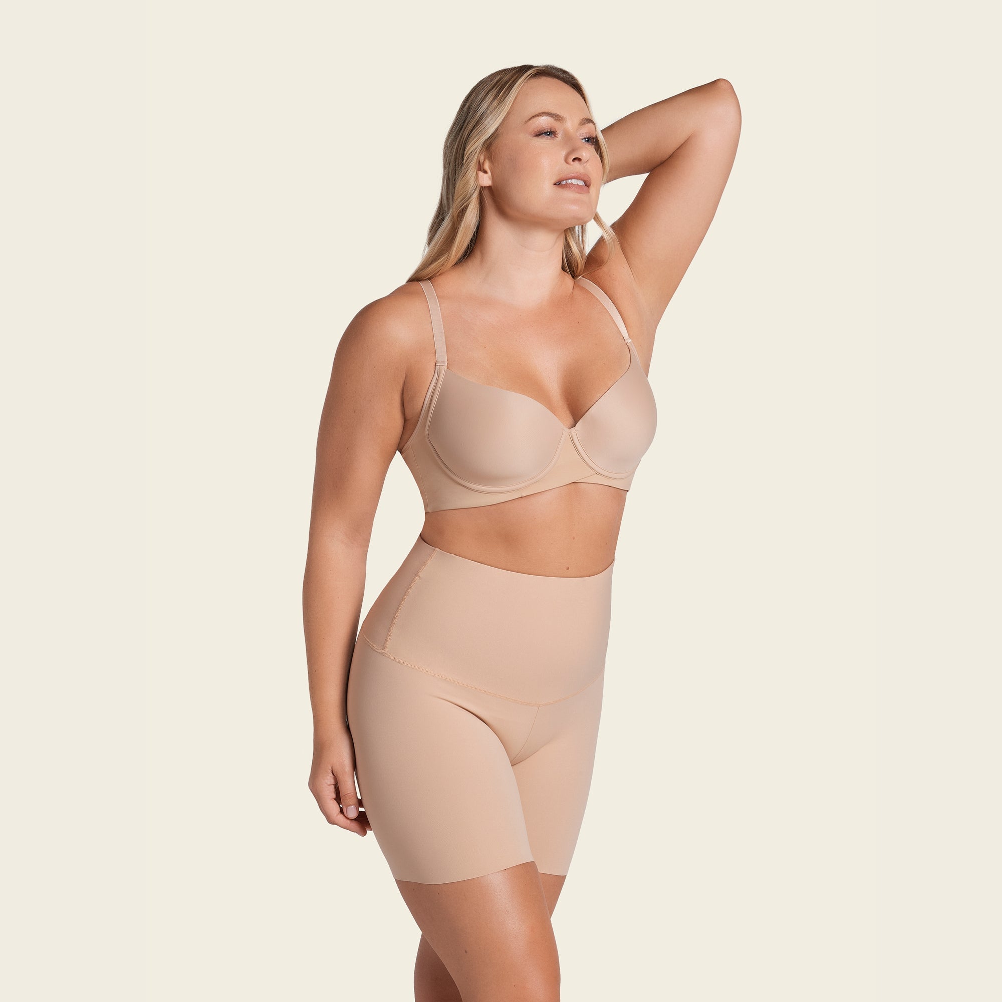 SHORT DE CONTROL DE ABDOMEN Y CINTURA QUE DISIMULA LA CELULITIS 012925 BEIGE - 2