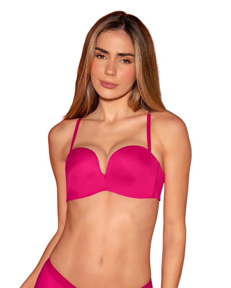 SOSTE N STRAPLESS ANTIGRAVEDAD DE REALCE ALTO SIN ARCO 011841 FUCSIA - 1