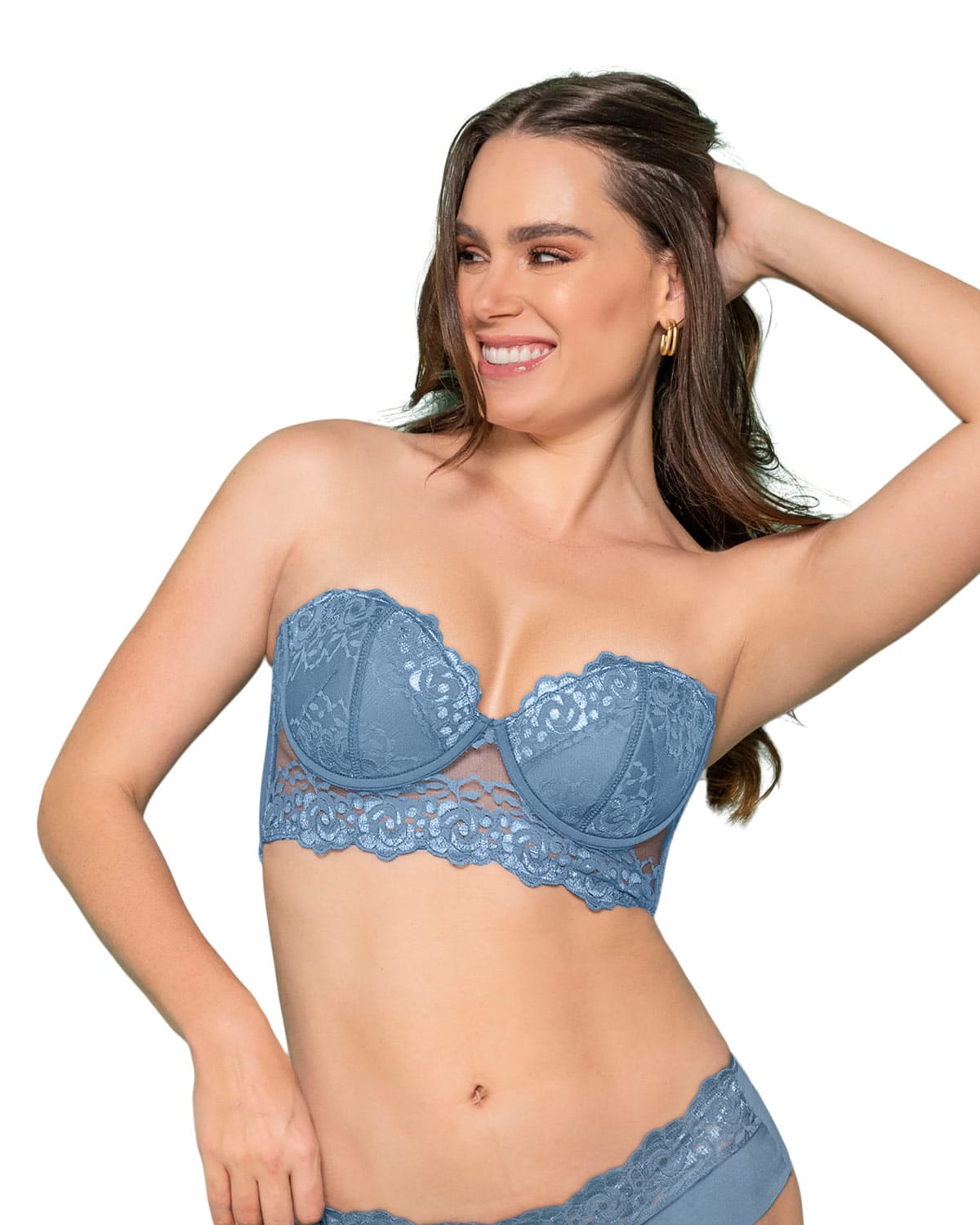 SOSTE N TIPO BUSTIER DE REALCE SUAVE 011965 AZUL - 1