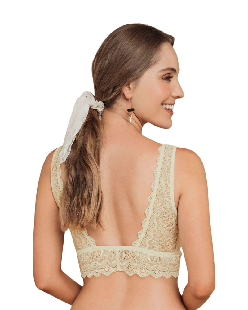 BRALETTE DE TUL Y ENCAJE ELASTICADO EN BASE 011971 - 2