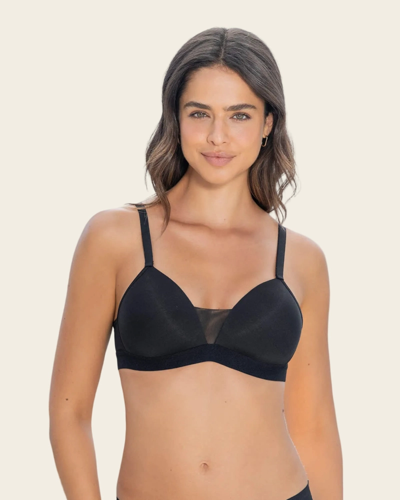 LEONISA SOSTE N TRIANGULAR SIN ARCO ESTILO TOP 71361 NEGRO - 1