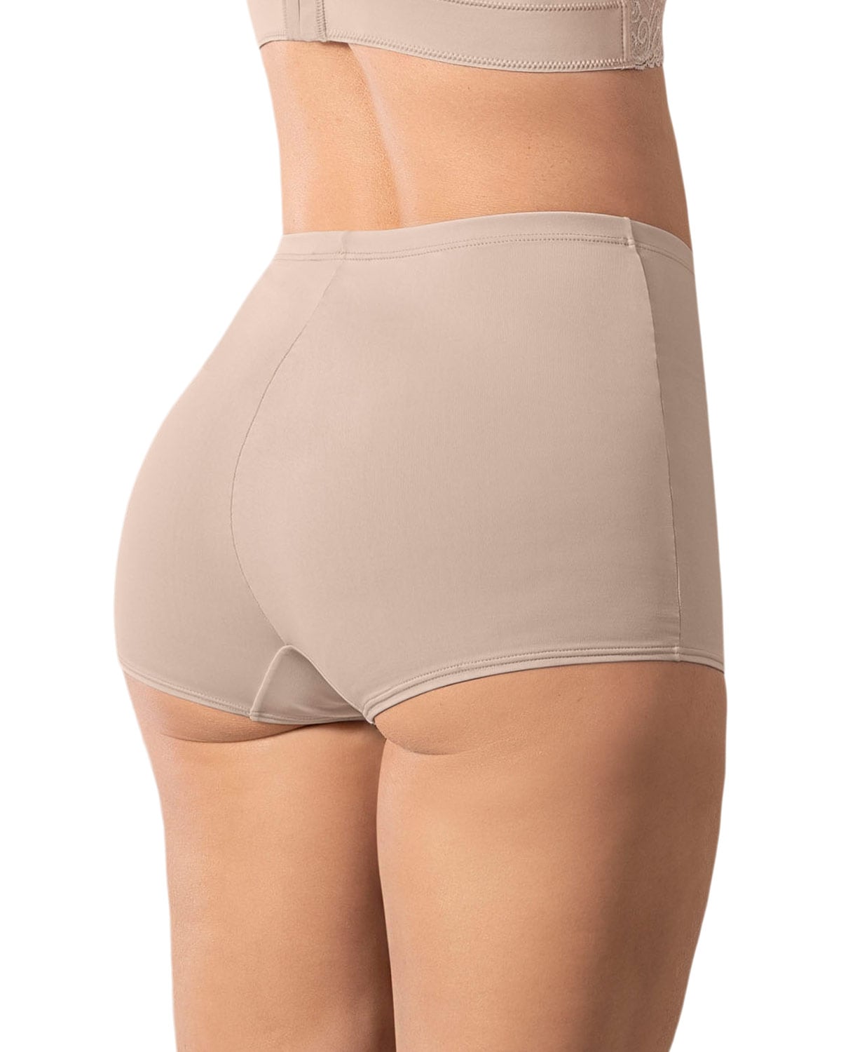 LEONISA BOXER TIRO ALTO EN TELA LISA 72321 CAFE CLARO - 2