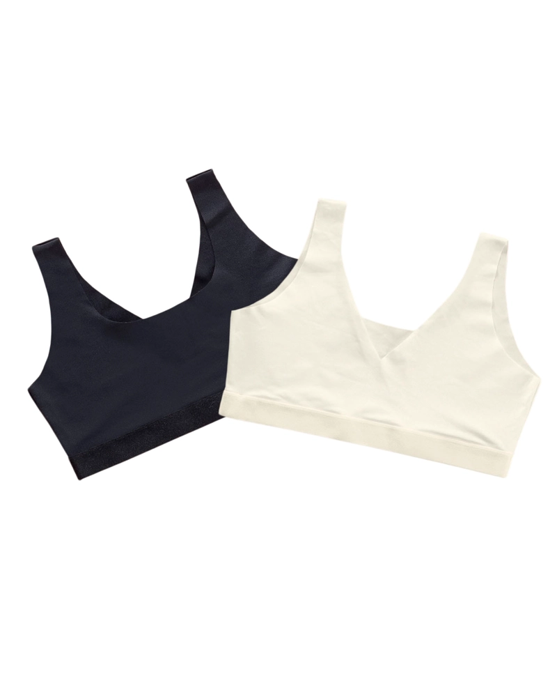 LEONISA PACK X 2 TOPS INVISIBLES DOBLE ESCOTE 91164X2 PERLA / NEGRO - 1