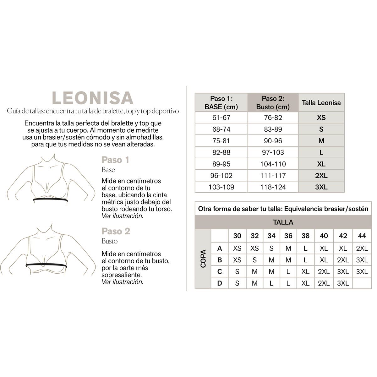 LEONISA PACK X 2 TOPS INVISIBLES DOBLE ESCOTE 91164X2 PERLA / NEGRO - 3