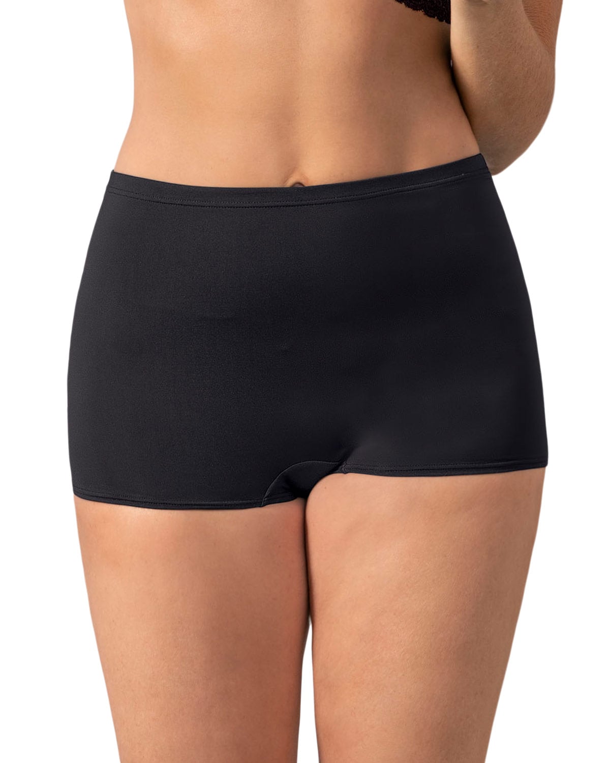 LEONISA BOXER TIRO ALTO EN TELA LISA 72321 NEGRO - 1