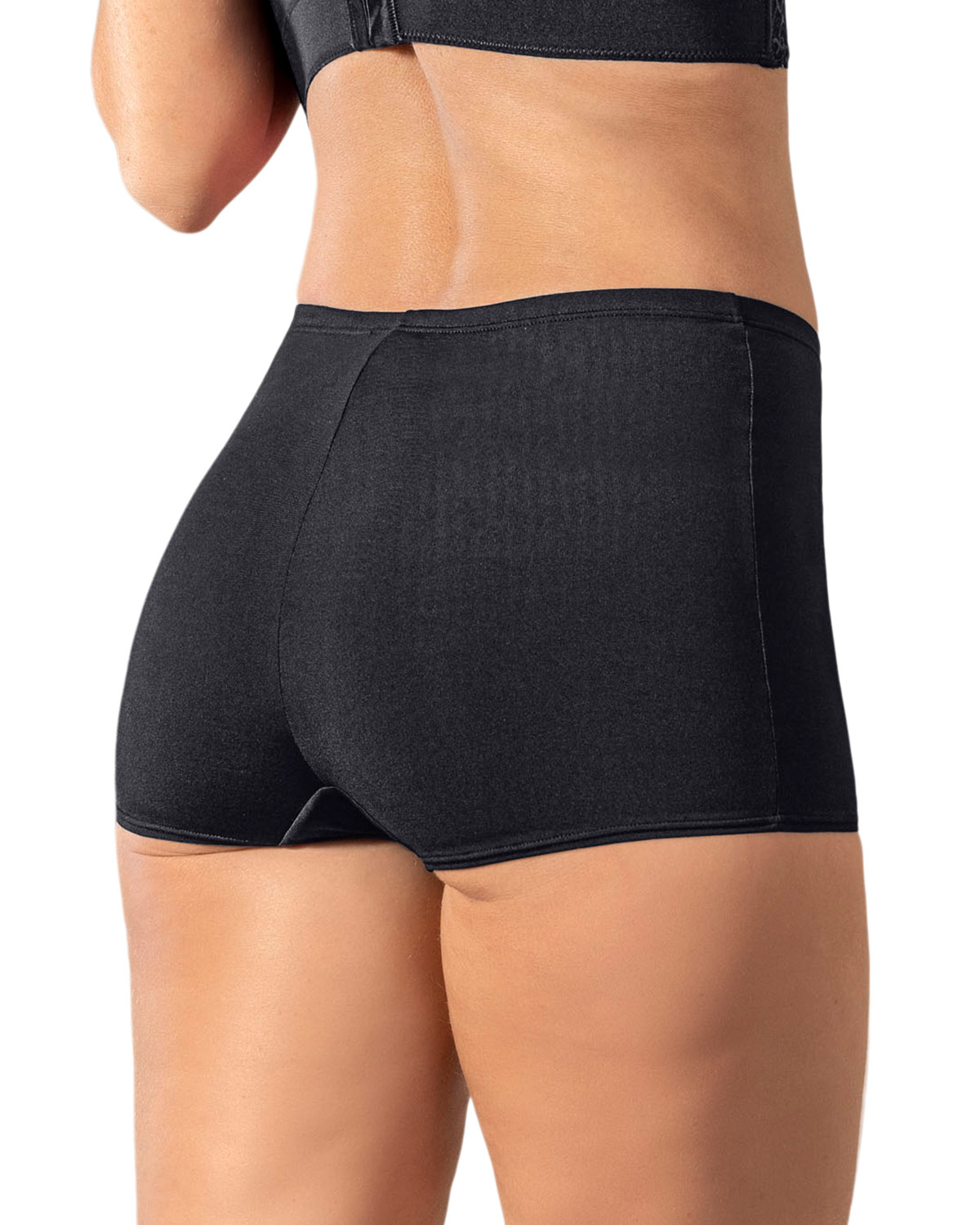 LEONISA BOXER TIRO ALTO EN TELA LISA 72321 NEGRO - 2