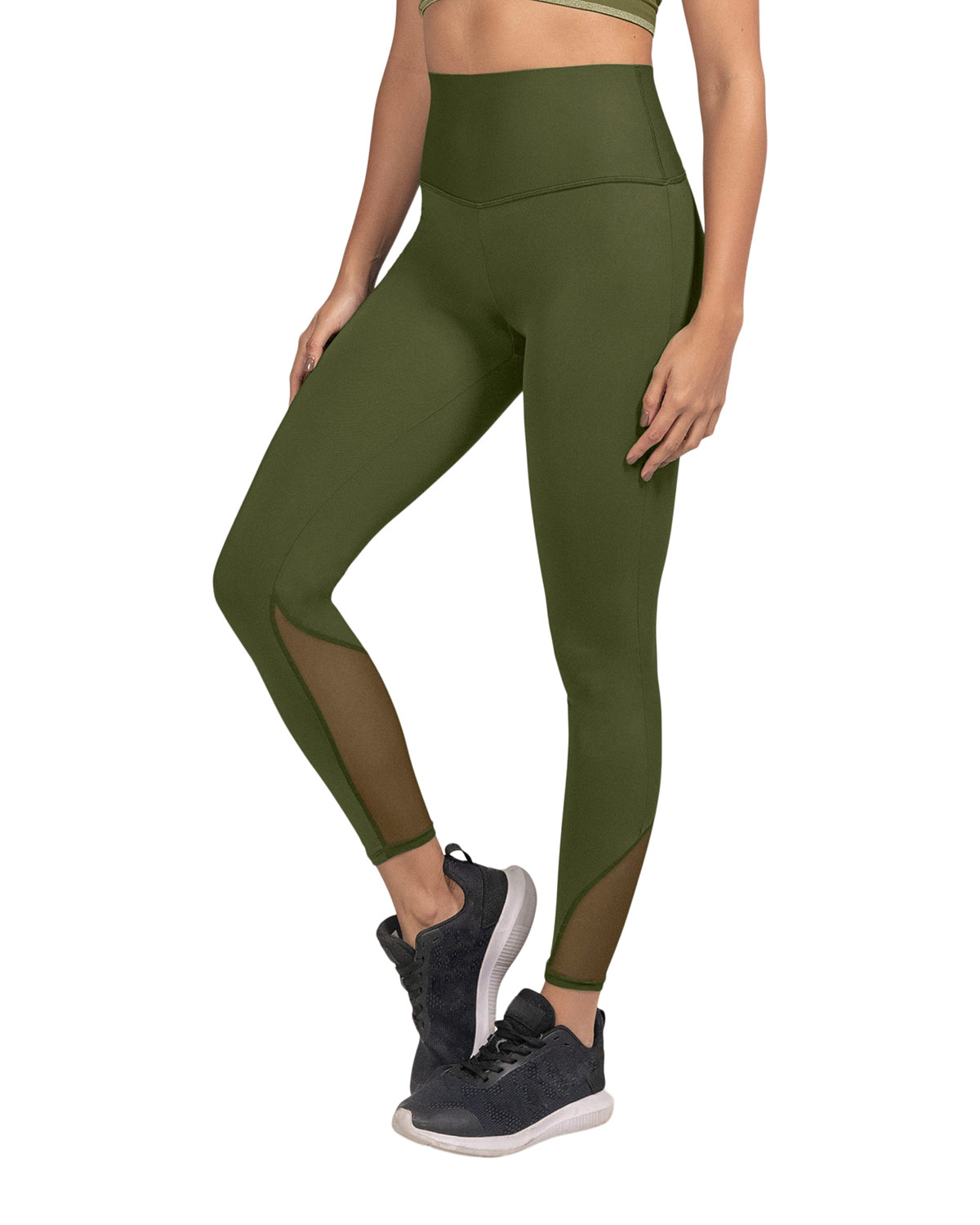 LEONISA LEGGING DEPORTIVO CON CONTROL DE ABDOMEN Y TELA ANTIBACTERIAL CON ALOE VERA 195565 VERDE - 1