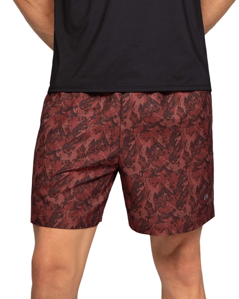 LEO SHORT DEPORTIVO CON BOLSILLOS FUNCIONALES 518014N ESTAMPADO VINO - 1