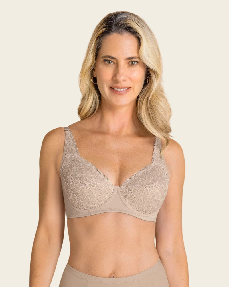 SOSTEN TRIANGULAR CON COPAS EN ENCAJE 71357 Beige 36B