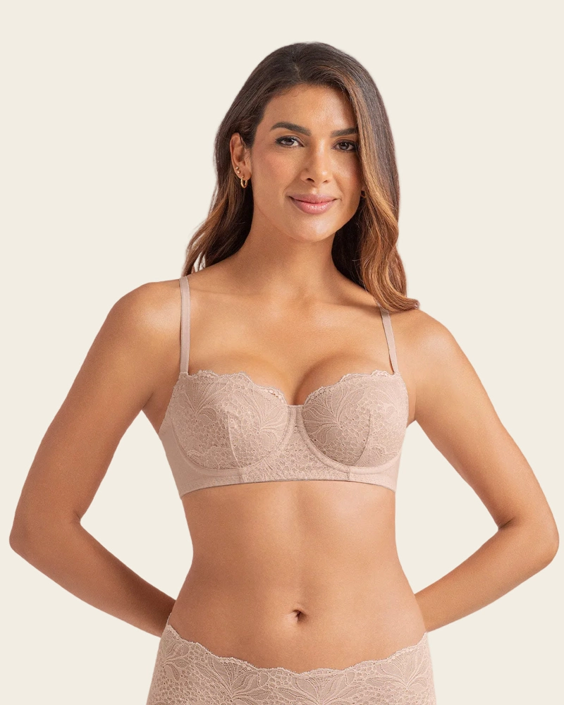 SOSTEN CON COPAS EN ENCAJE Y ESPALDA EN TUL 71363 - 1