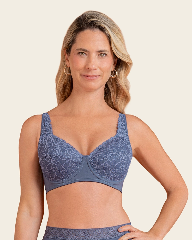 SOSTEN TRIANGULAR CON COPAS EN ENCAJE 71357 Azul 38B
