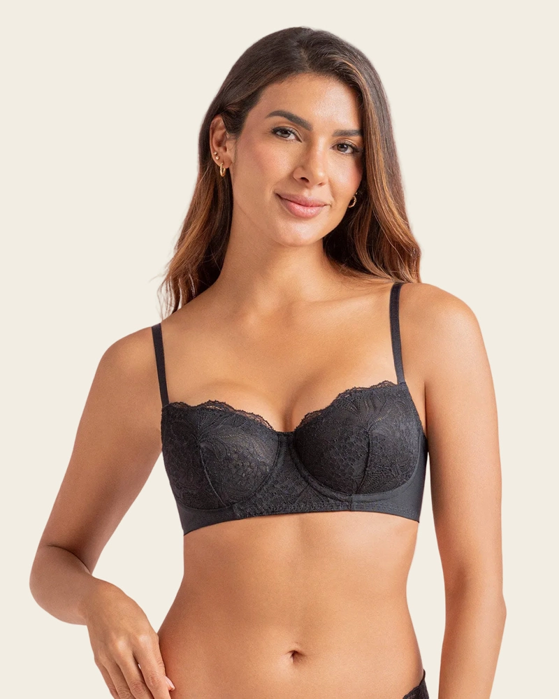 SOSTEN CON COPAS EN ENCAJE Y ESPALDA EN TUL 71363 - 1