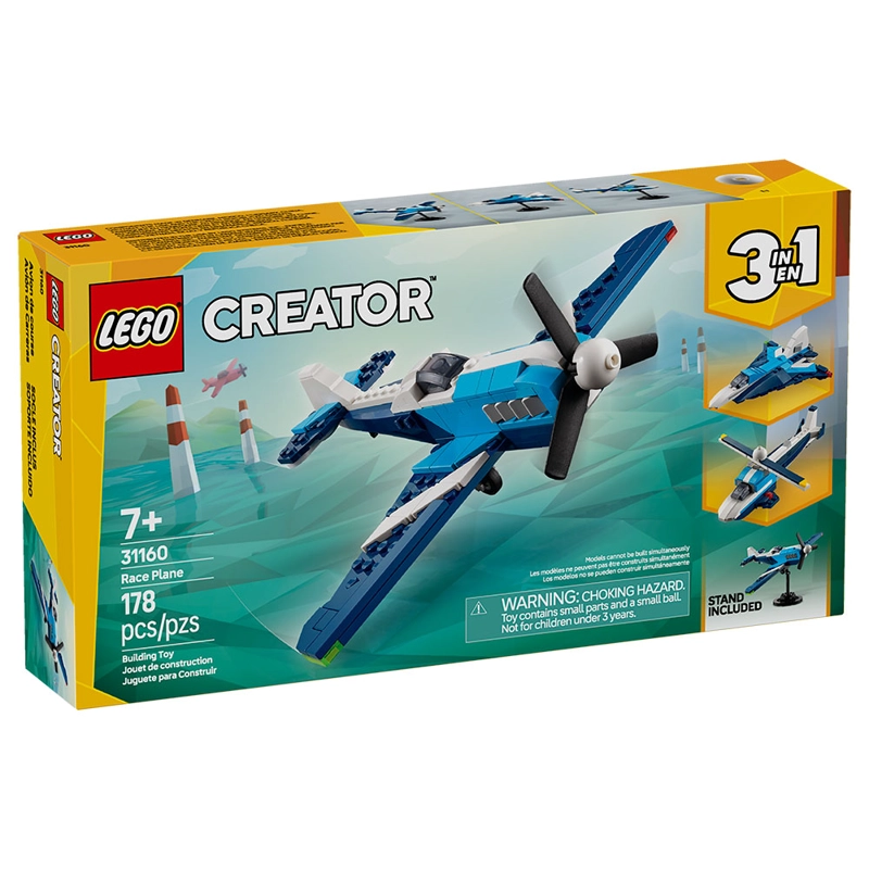BLOQUES LEGO CREATOR 3EN1 AERONAVE AVIÓN DE CARRERAS 31160 - 1