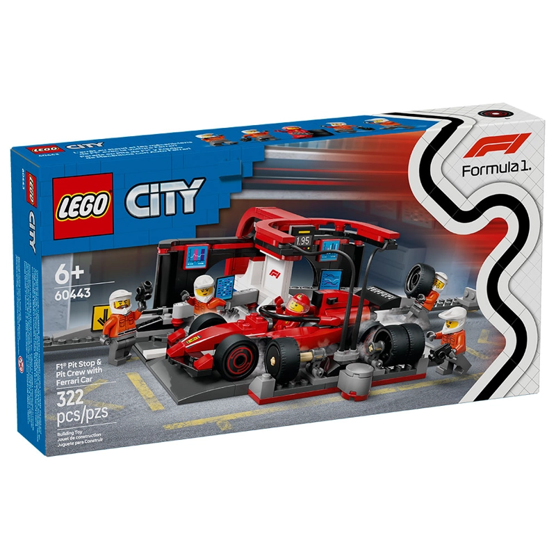PARADA EN BOXES DE F1 Y EQUIPO DE MECANICOS CON AUTO FERRARI - 1