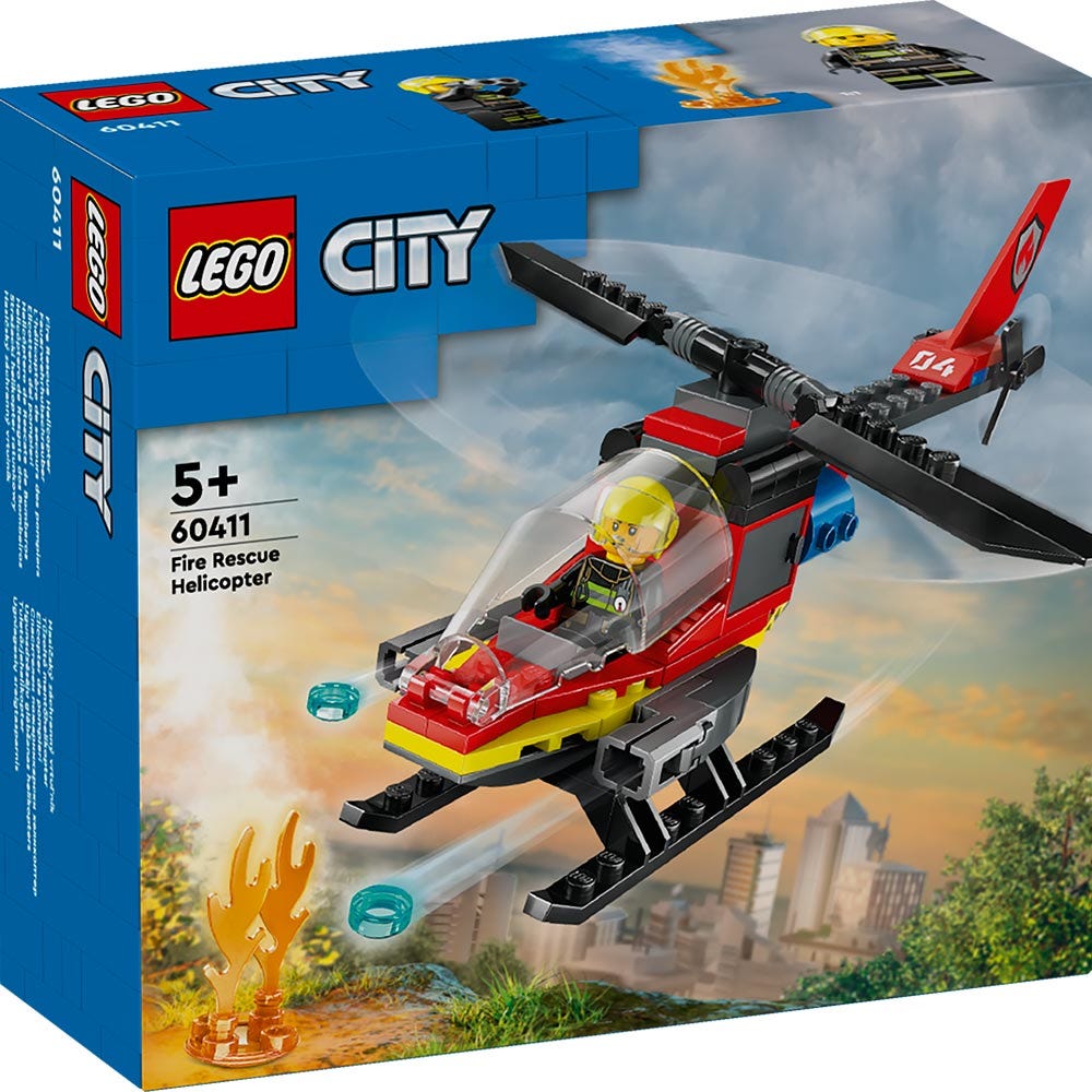LEGO CITY HELICOPTERO DE RESCATE DE BOMBEROS (60411) - 1