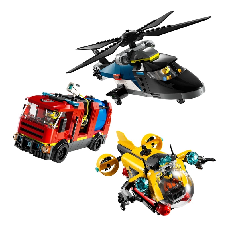 LEGO HELICOPTERO, CAMION DE BOMBEROS Y SUBMARINO (60462) - 3