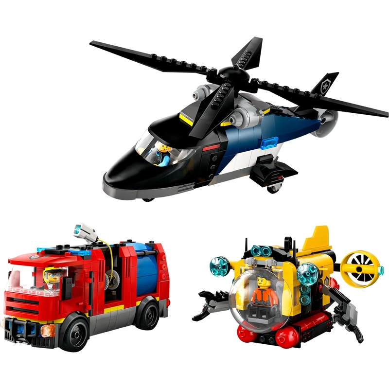 LEGO HELICOPTERO, CAMION DE BOMBEROS Y SUBMARINO (60462) - 4