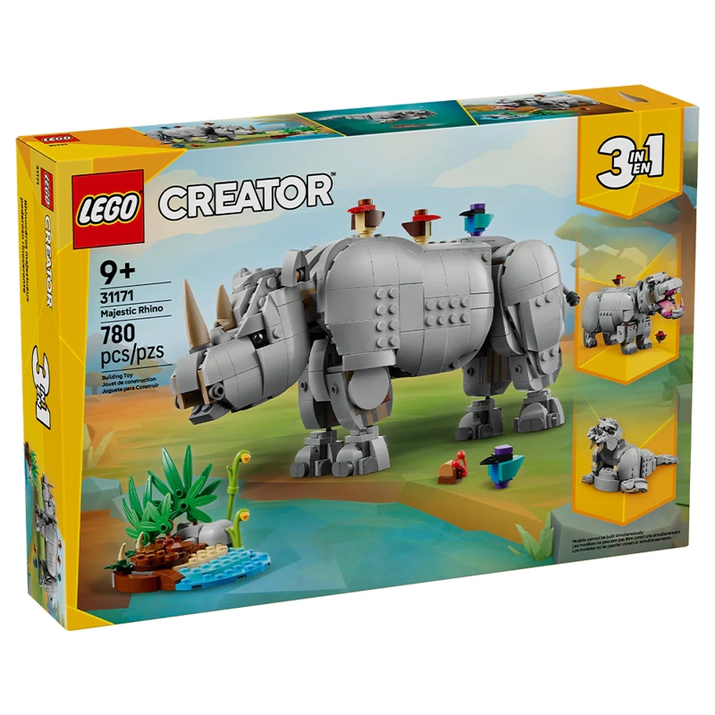 LEGO 31171 FAUNA SALVAJE: PODEROSO RINOCERONTE CON PAJAROS - 1