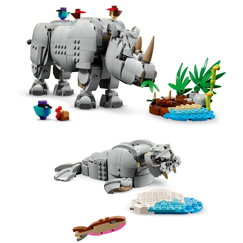 LEGO 31171 FAUNA SALVAJE: PODEROSO RINOCERONTE CON PAJAROS - 4