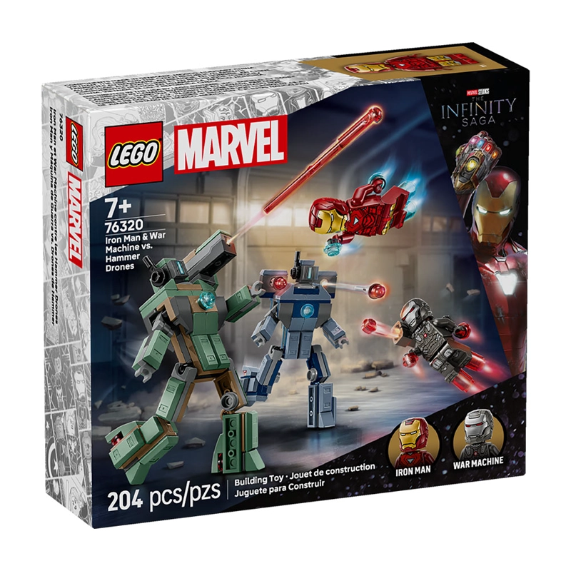 LEGO IRON MAN Y MAQUINA VS DRONES DE HAMMER 76320 - 1