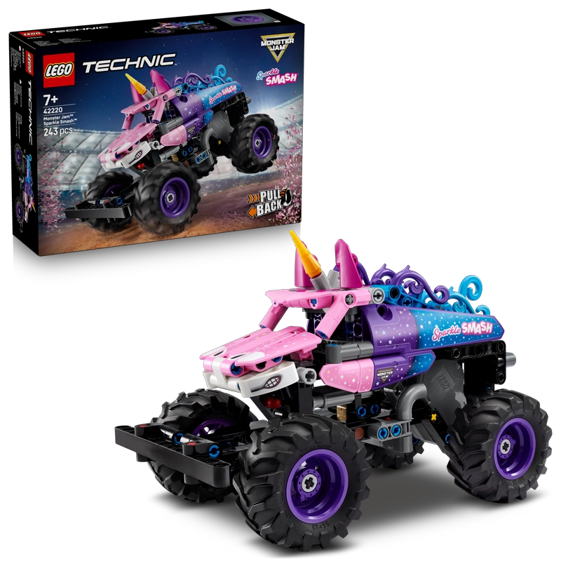 LEGO 42220 MONSTER JAM SPARKLE SMASH CON MOTOR CARGA TECHNIC - 2
