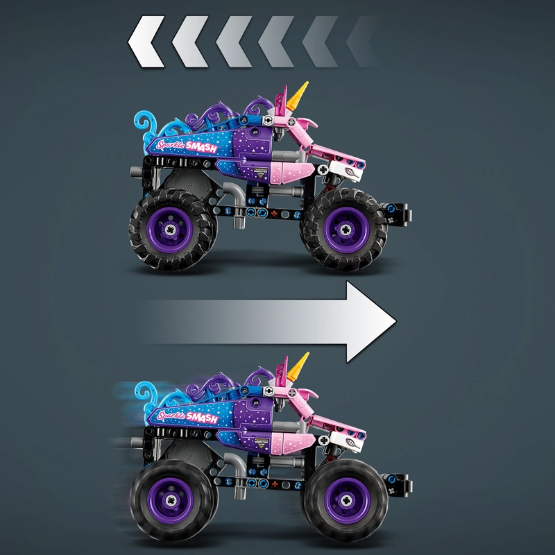 LEGO 42220 MONSTER JAM SPARKLE SMASH CON MOTOR CARGA TECHNIC - 5