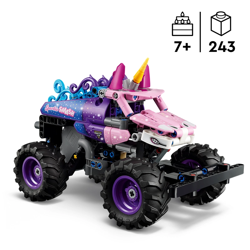 LEGO 42220 MONSTER JAM SPARKLE SMASH CON MOTOR CARGA TECHNIC - 7
