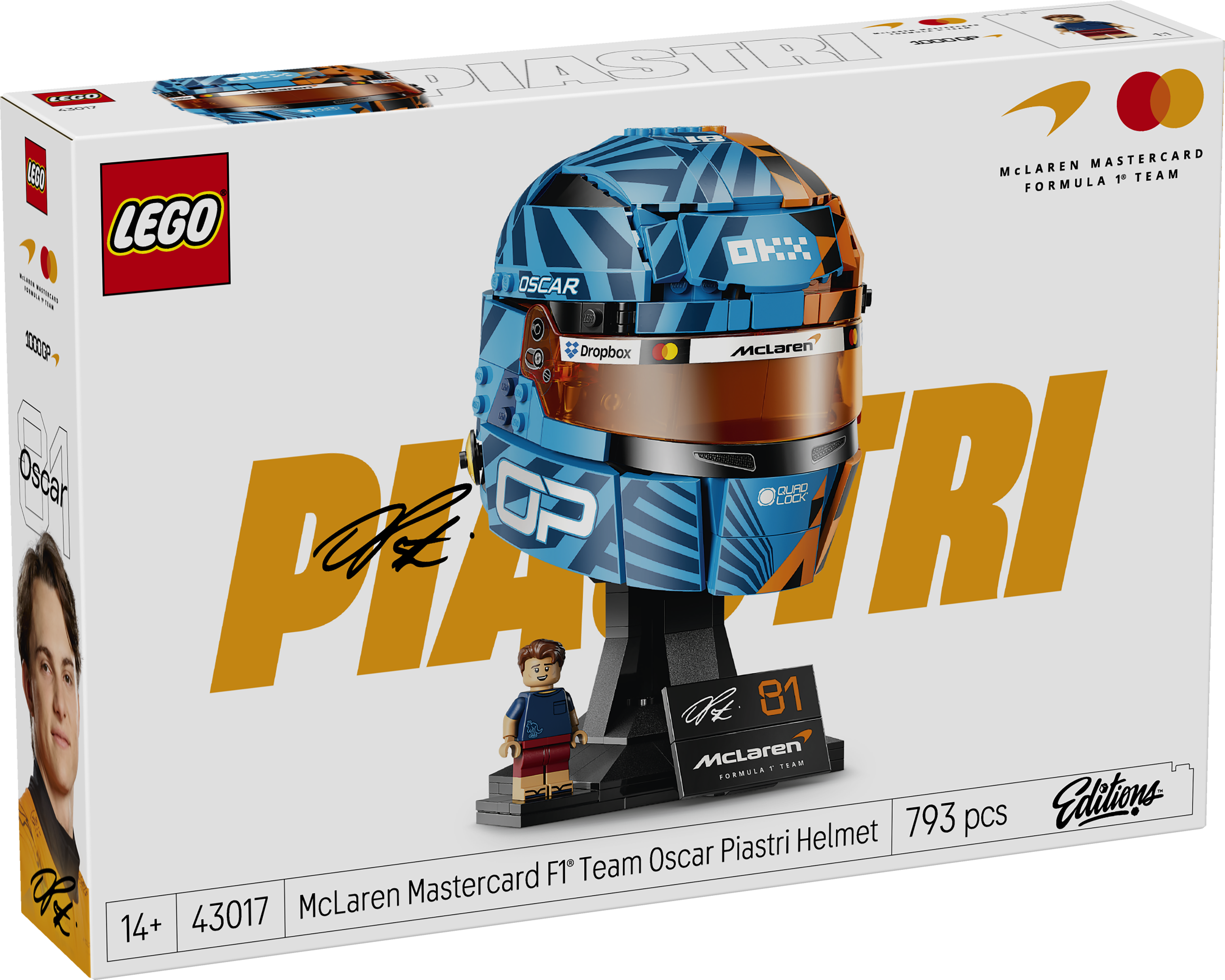 LEGO 43017 MCLAREN MASTERCARD F1 TEAM OSCAR PIASTRI HELMET - 1