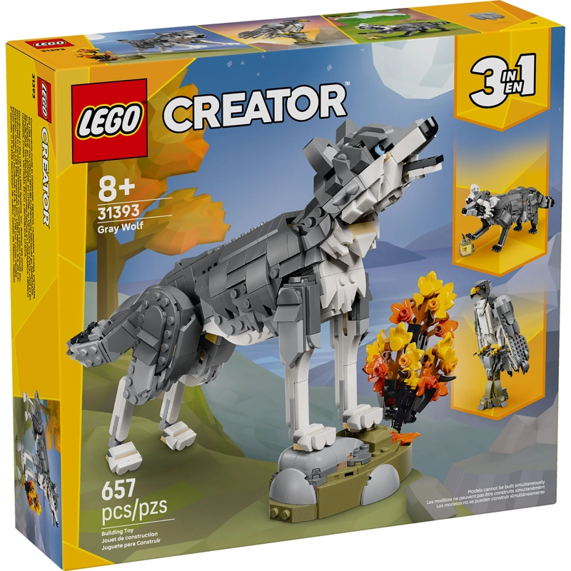 LEGO 31393 ANIMALES DEL BOSQUE: LOBO GRIS - 1