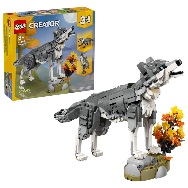 LEGO 31393 ANIMALES DEL BOSQUE: LOBO GRIS - 2