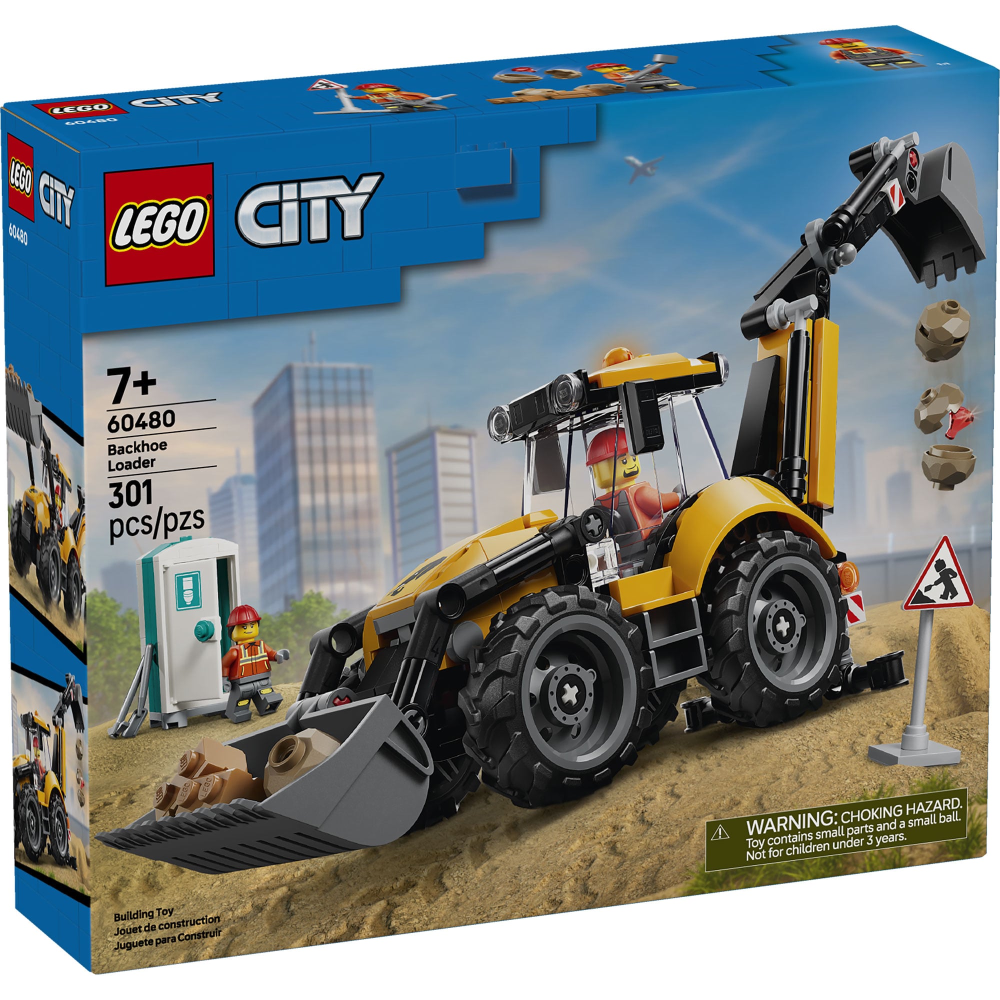 LEGO 60480 CARGADORA RETROEXCAVADORA AMARILLA - 1