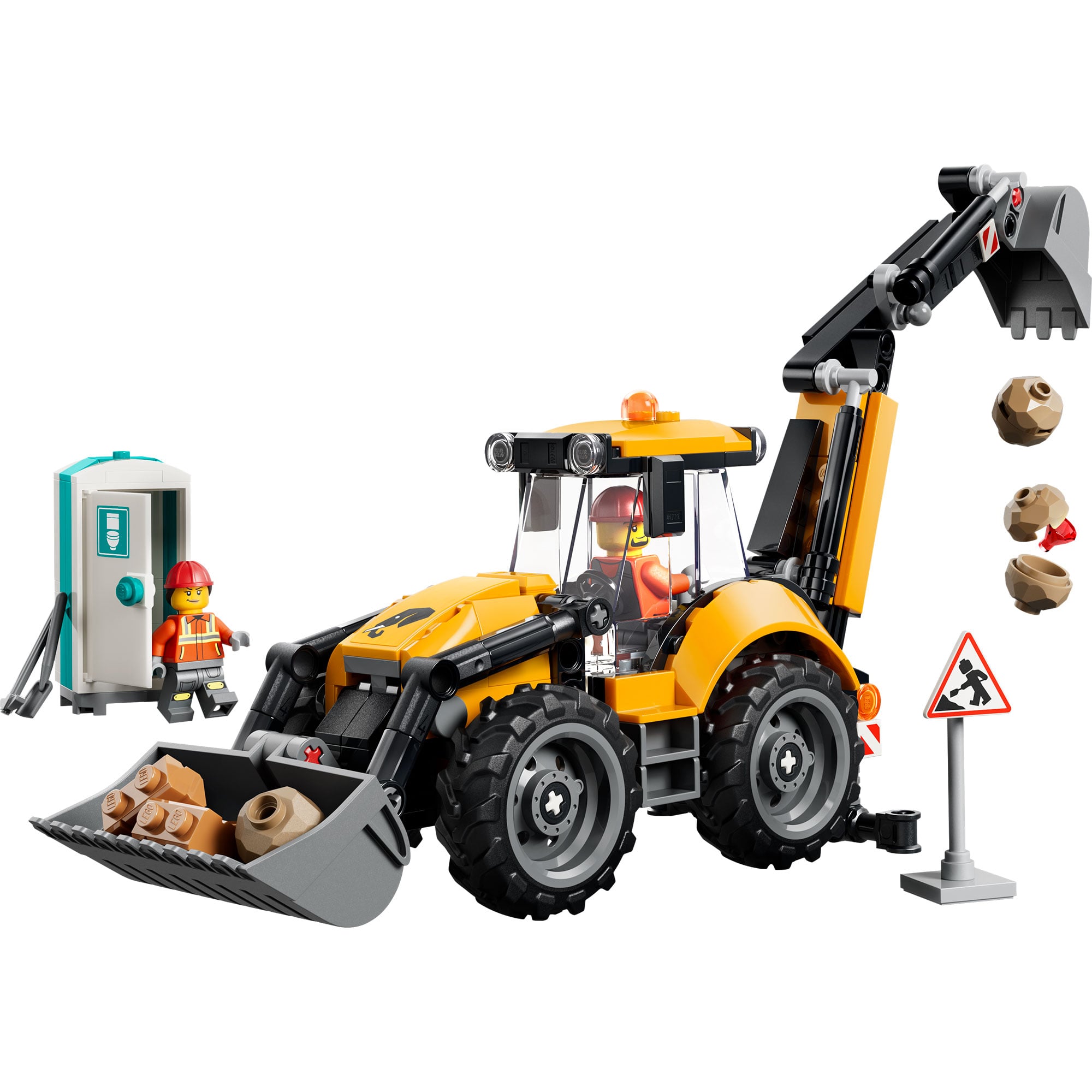 LEGO 60480 CARGADORA RETROEXCAVADORA AMARILLA - 4
