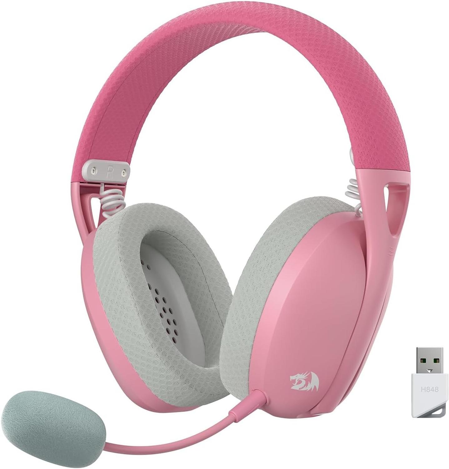 Microfono Computadora Rosa Ripley - REDRAGON H848 ROSA BLUETOOTH, MICROFONO DESMONTABLE