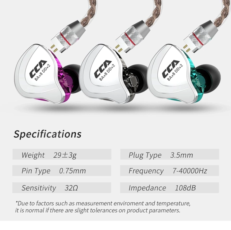 SET AUDÍFONOS CCA C10 MONITORES + ESPUMAS + ESTUCHE - 2