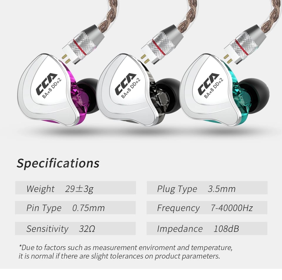 SET AUDÍFONOS CCA C10 MONITORES + ESPUMAS + ESTUCHE - 2