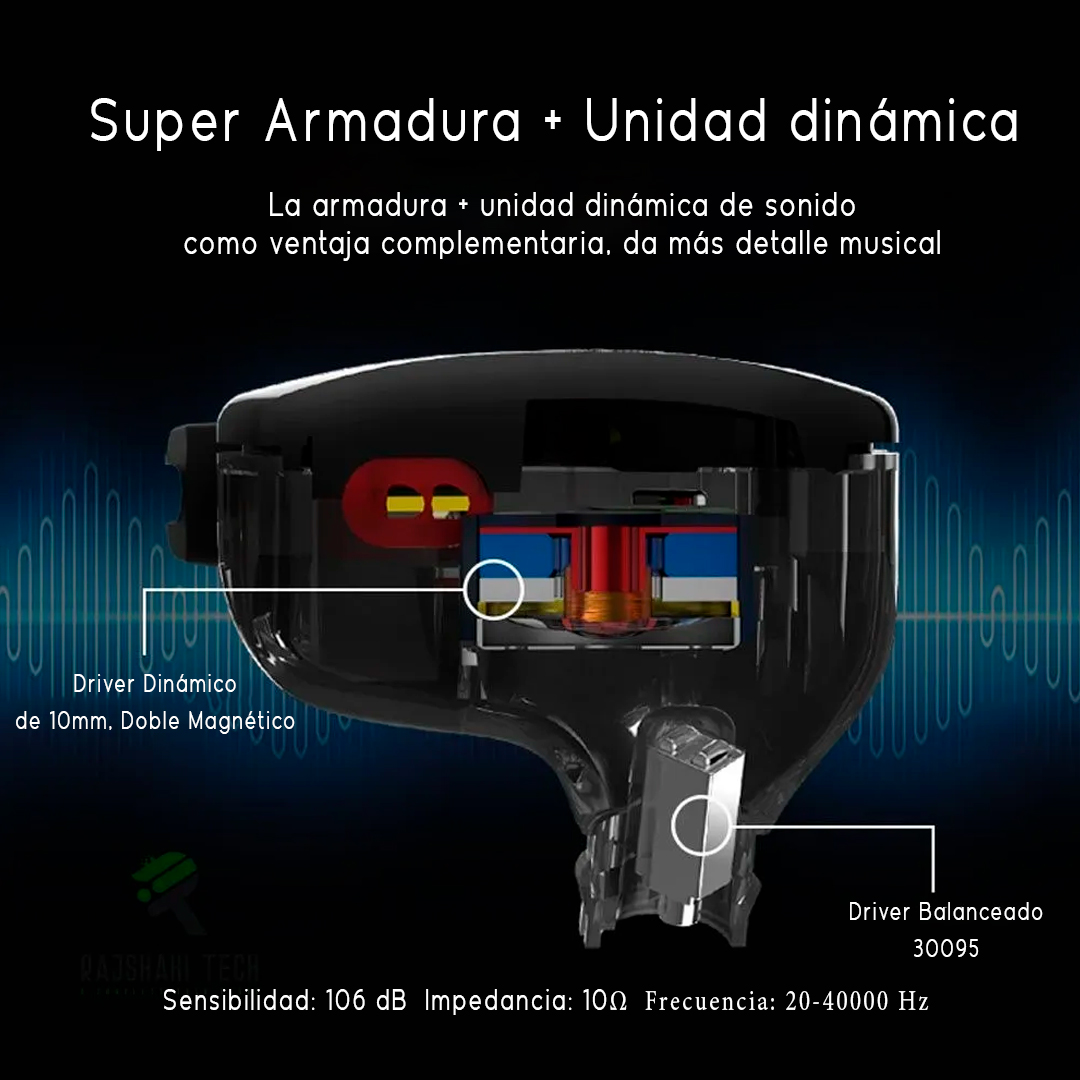 SET AUDÍFONOS KZ ZST + ACCESORIOS + GOMAS + ESPUMAS - 4